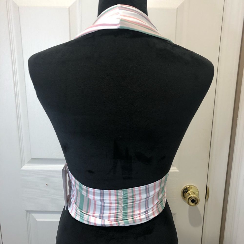 NWT Gold Hinge striped halter crop top size small - Picture 6 of 8